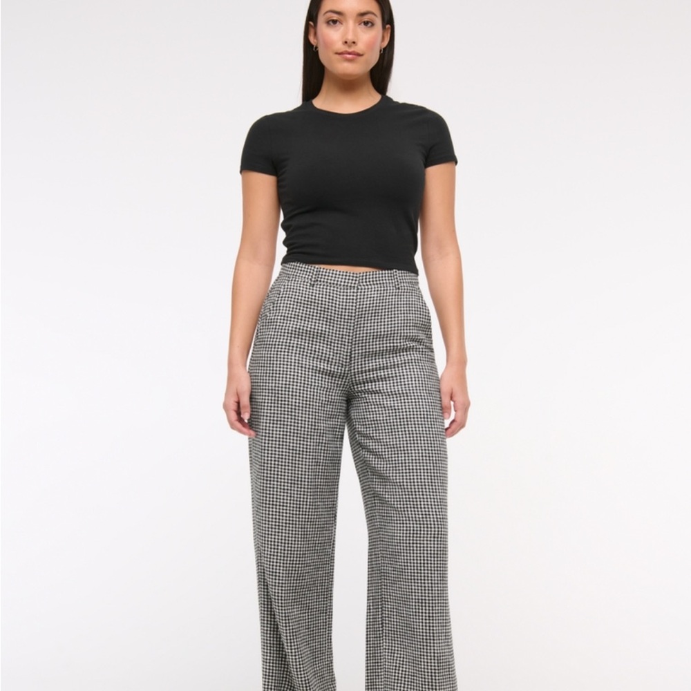 Abercrombie & Fitch Black and White Linen Pants